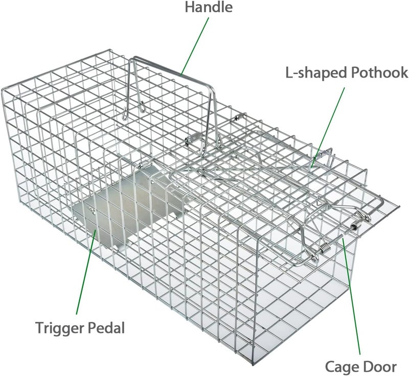 Anyhall Squirrel Trap Heavy Duty Humane Live Animal Cage Trap (No Assembly Required) - 17" x 7" x 7" - Image 5